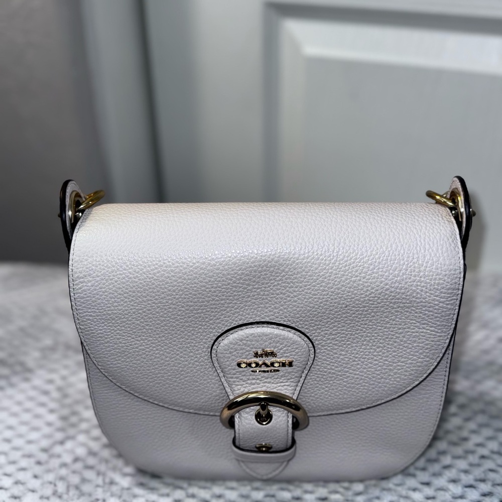 Coach Kleo White Leather Shoulder Bag